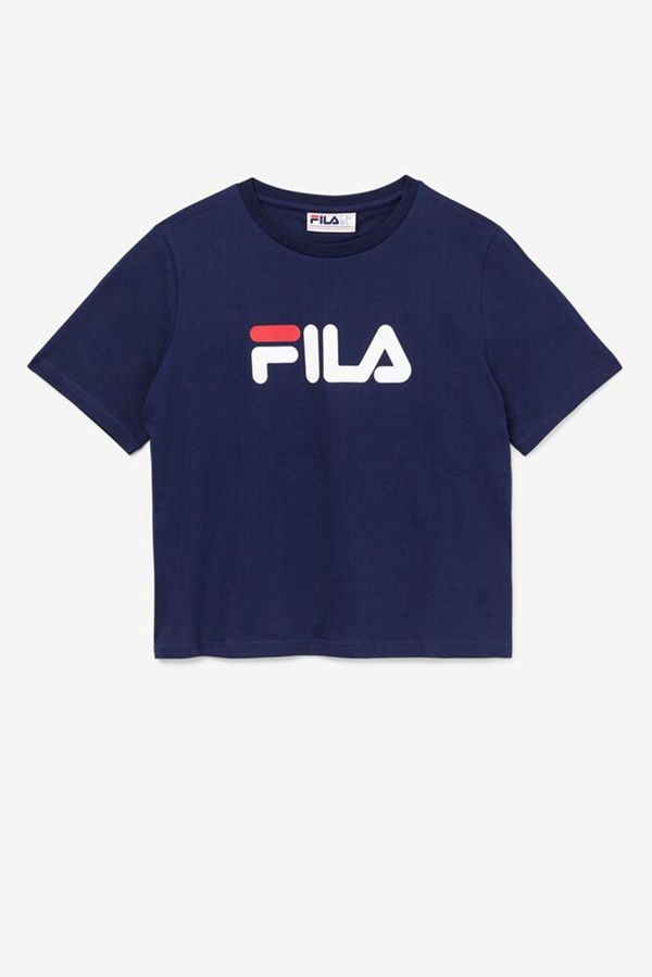 Camisetas Fila Mulher Azul Marinho/Vermelhas/Branco - Fila Miss Eagle Oversized Graphic Portugal Loj